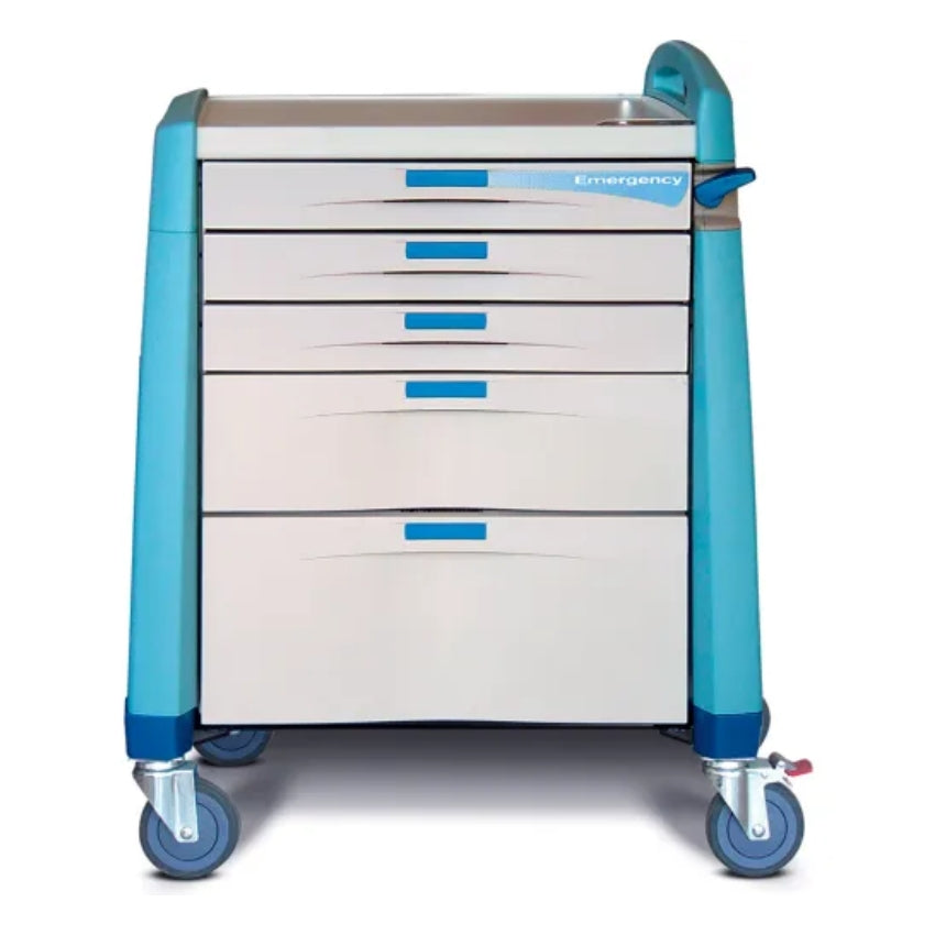 Harloff Standard Line 28 - 5 Med-Bin Medication Cart with CompX Electronic  Lock