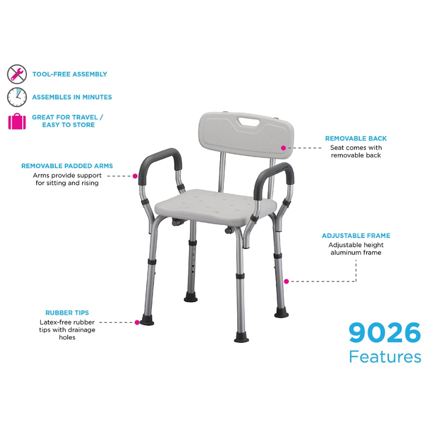 Bath Seat with Arms and Back – 4MD Medical