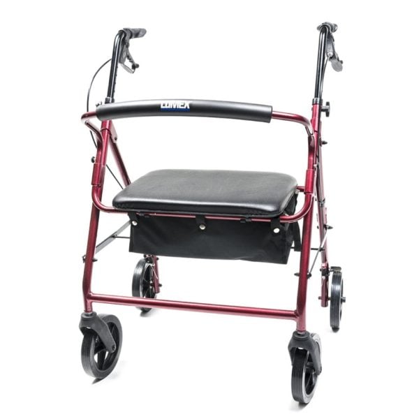 Walkabout Bariatric Hemi Rollator, Burgundy