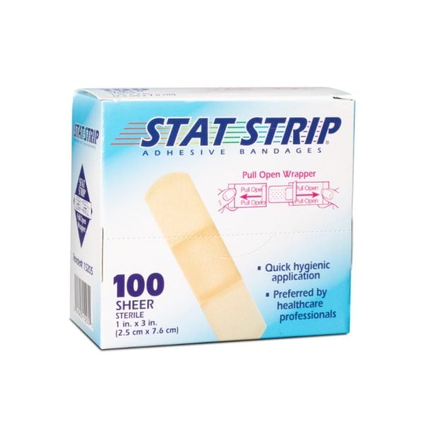 Sheer Stat Strip Adhesive Bandages, 1" x 3"