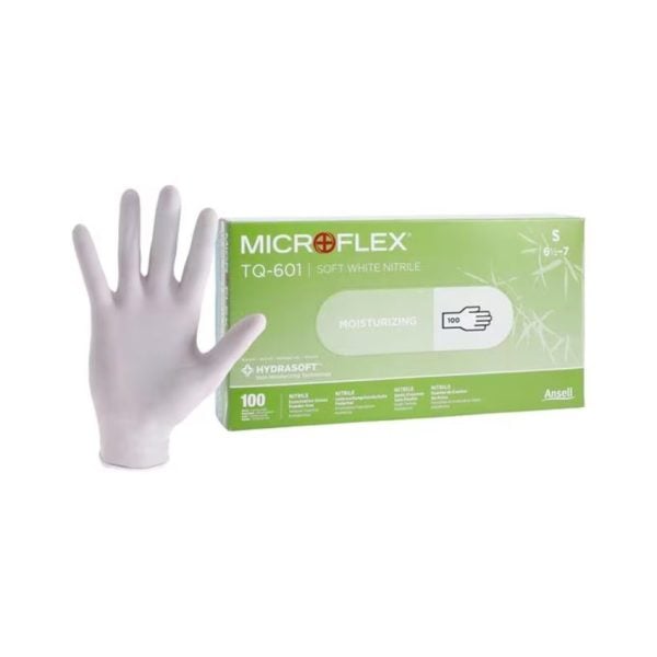 Nitrile Exam Gloves, White - Image 2