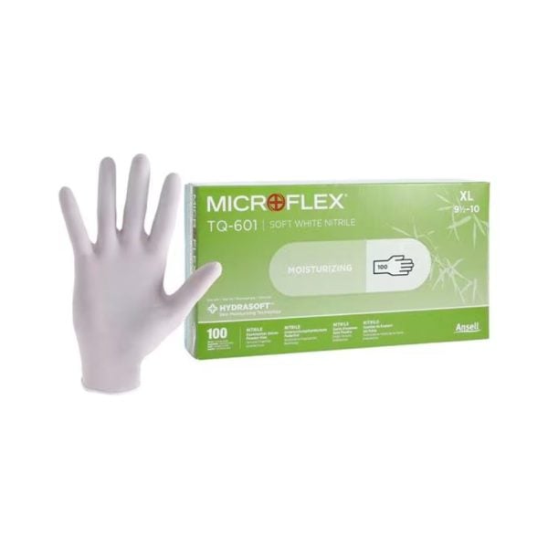 Nitrile Exam Gloves, White - Image 3