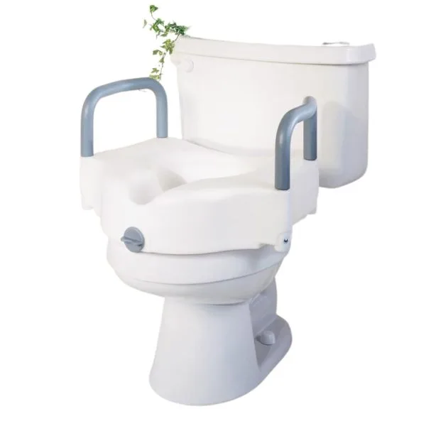 Locking Raised Toilet Seat with Arms