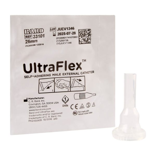 UltraFlex Male External Catheter, Silicone, Self Adhesive