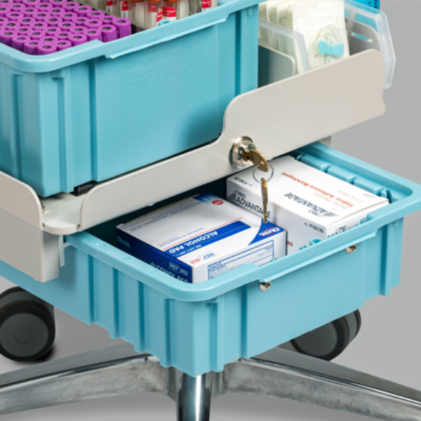 Store & Go Phlebotomy Cart, Solid Top, Lockable Bin - Image 5