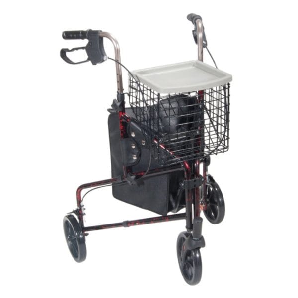 Deluxe 3 Wheel Aluminum Rollator, 7.5" Casters - Image 2