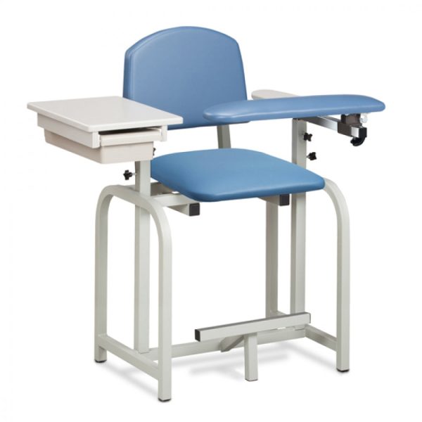 Lab X Series Extra Tall Blood Drawing Chair with Padded Flip Arm and Drawer