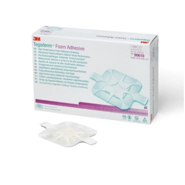 Tegaderm High Performance Foam Adhesive Dressing, Square, 3.5" x 3.5"