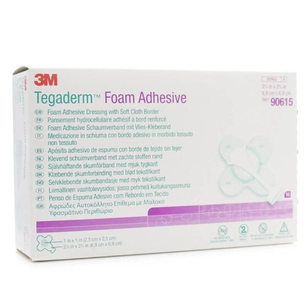 Tegaderm High Performance Foam Adhesive Dressing, 2-3/4" x 2-3/4", Sterile