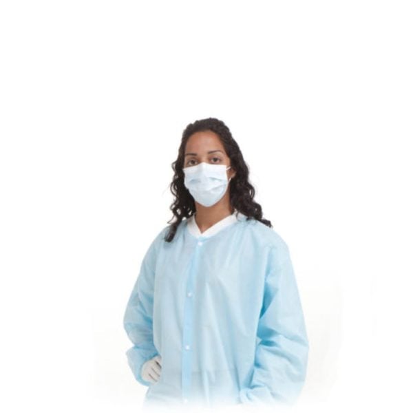 Laboratory Coat, Back Slit, Straight Sleeve, Blue