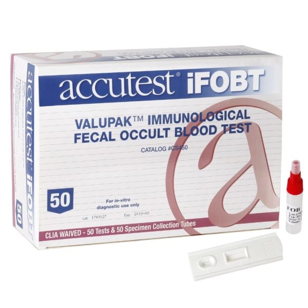 Accutest ValuPak Immunological Fecal Occult Blood iFOBT Test