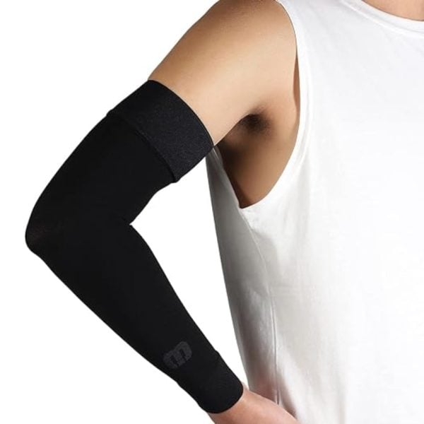 Armsleeves with Silicone Band, 30-40 mmHG, Black, Regular