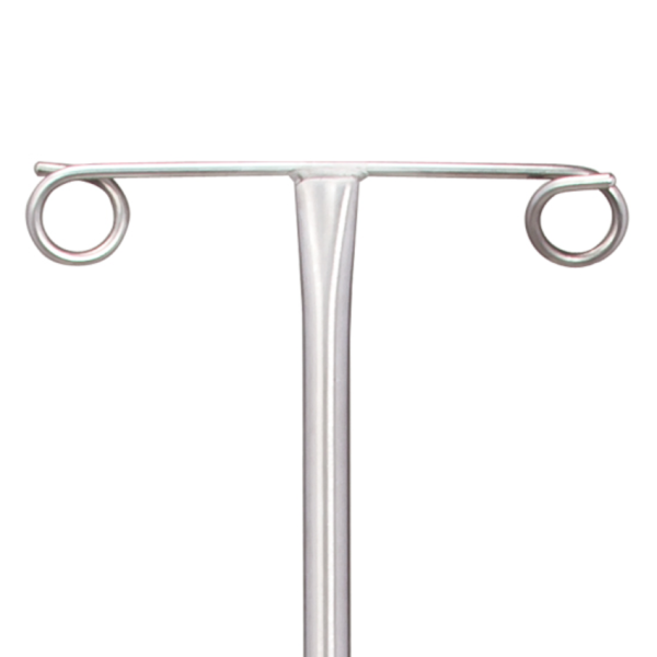 Economy Stainless Steel IV Pole with Welded 2-Hook Top - Image 2