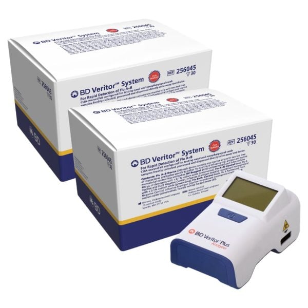 Veritor Plus Analyzer w/ 2 CLIA-Waived Flu A+B Test Kits