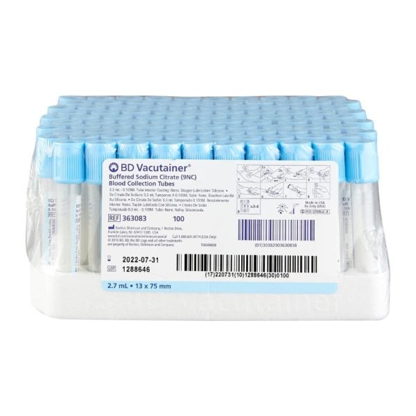 Vacutainer Citrate Tubes, 13 x 75mm