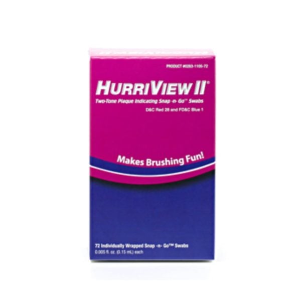 HurriView II® Plaque Indicating Snap N Go™ Swabs