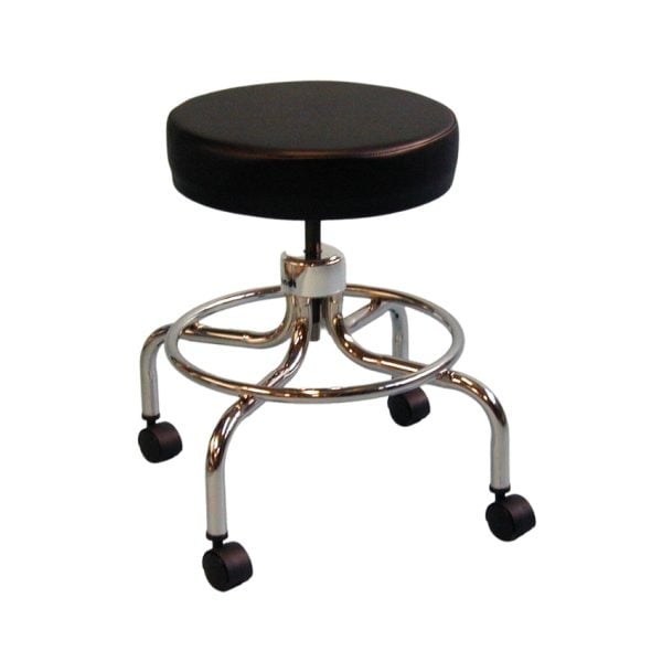 Revolving Stool with Footrest, 18" - 28"