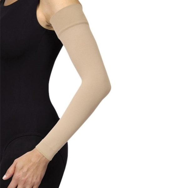 Bella Strong Natural 30-40 mmHG Compression Arm Sleeves With Silicone Band, Long