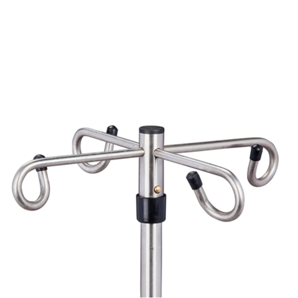 Six-Leg, 4-Hook Stainless Steel Infusion Pump Stand - Image 3