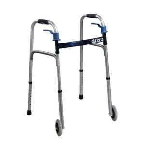 Folding Aluminum Walker - 5" Wheels - 350 lb Capacity