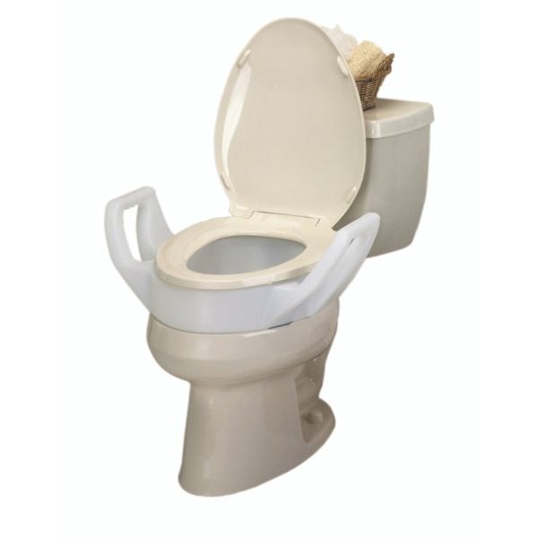 Elevated Toilet Seat with Arms Elongated 19" Wide