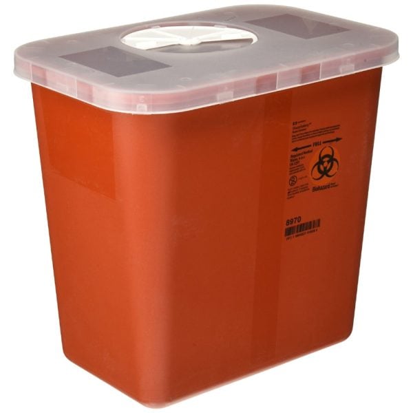 Monoject Multi-Purpose Sharps Containers with Rotor Opening Lid