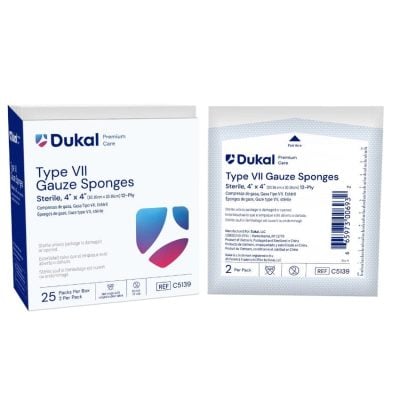 Sterile Gauze Sponges - 4" x 4" - 12-Ply - 25 Box