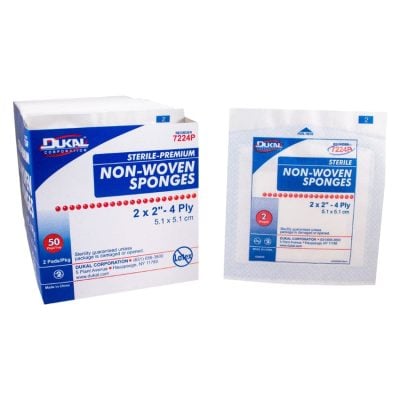 Clinisorb Sterile Non-Woven Sponges - 4-Ply - 2 per Pack