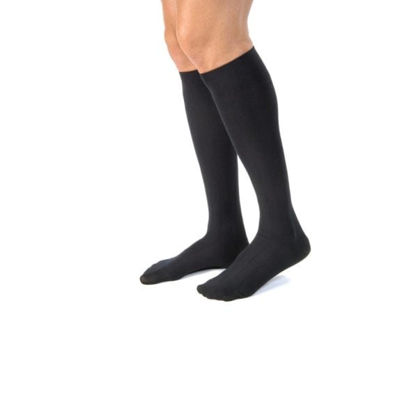 Closed Toe Full Calf Casual 15-20mmHg Compression Socks, Black