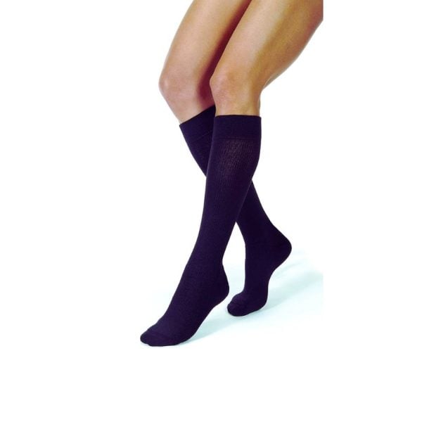 Closed Toe Full Calf Casual 15-20mmHg Compression Socks, Navy