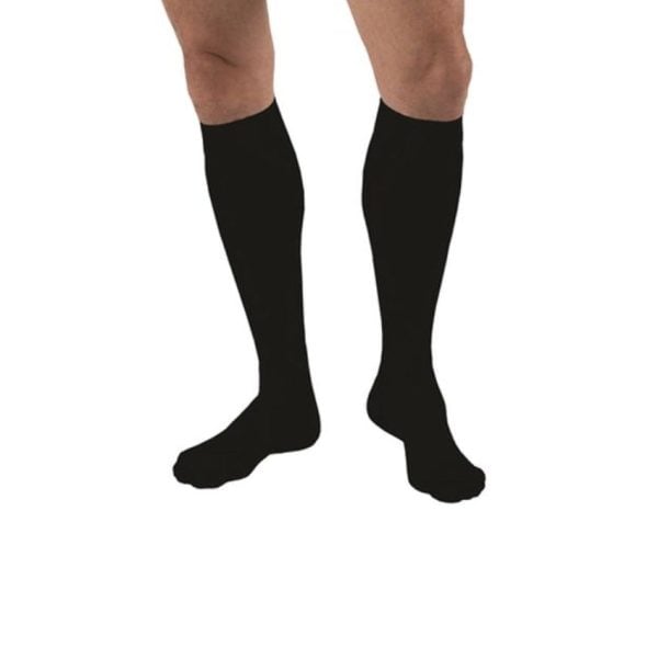 Closed Toe Knee High Casual 15-20mmHg Compression Socks, Black