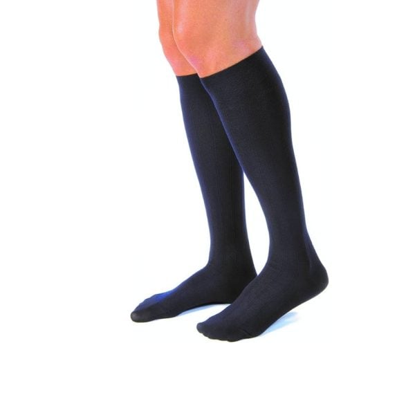 Closed Toe Knee High Casual 15-20mmHg Compression Socks, Navy