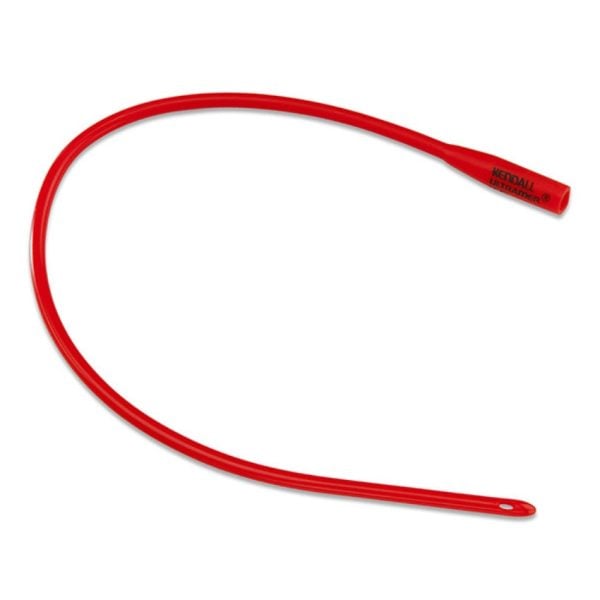 Dover Red Rubber Coudé Catheters, 16" Length