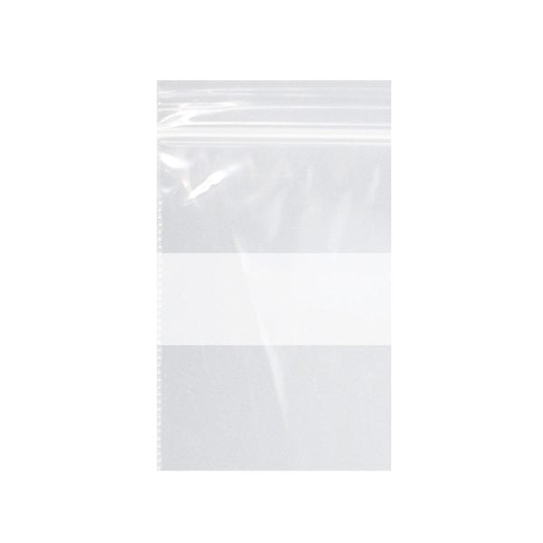 Zip Bag, Clear with White Block