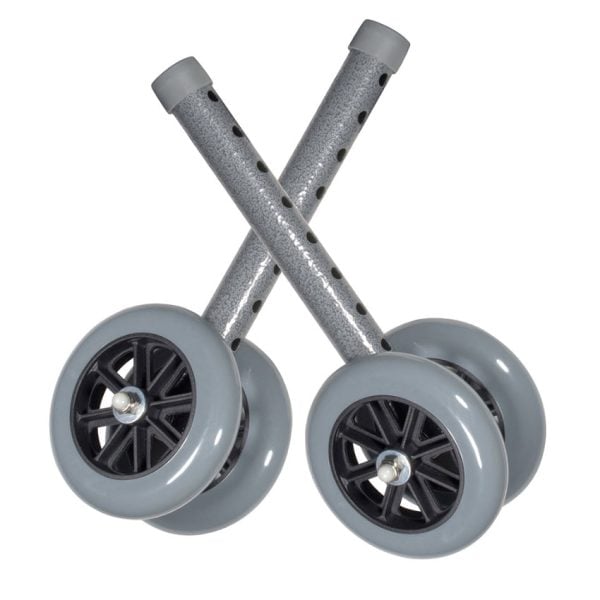 Bariatric Walker Wheels with Two Sets of Rear Glides, 5"