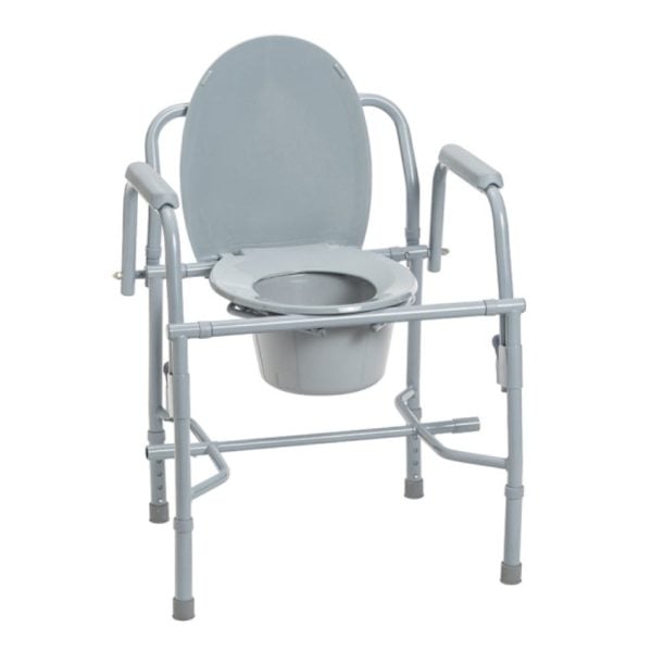 Deluxe Steel Drop Arm Commode