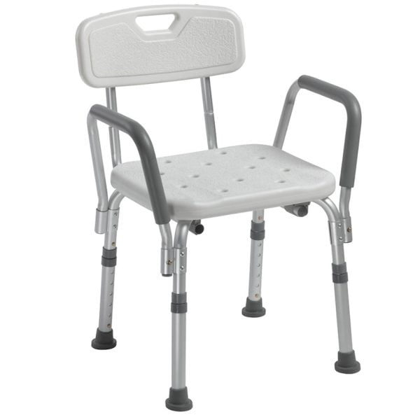 Shower Chair with Back and Removable Padded Arms - Image 2