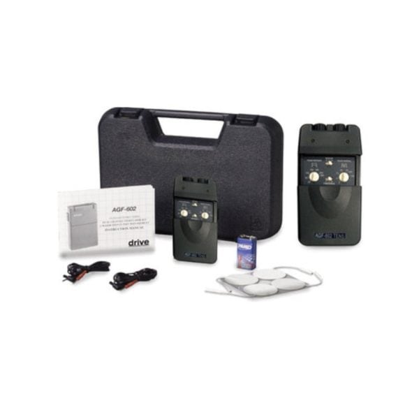 Portable Dual Channel TENS Unit with Timer and Electrodes