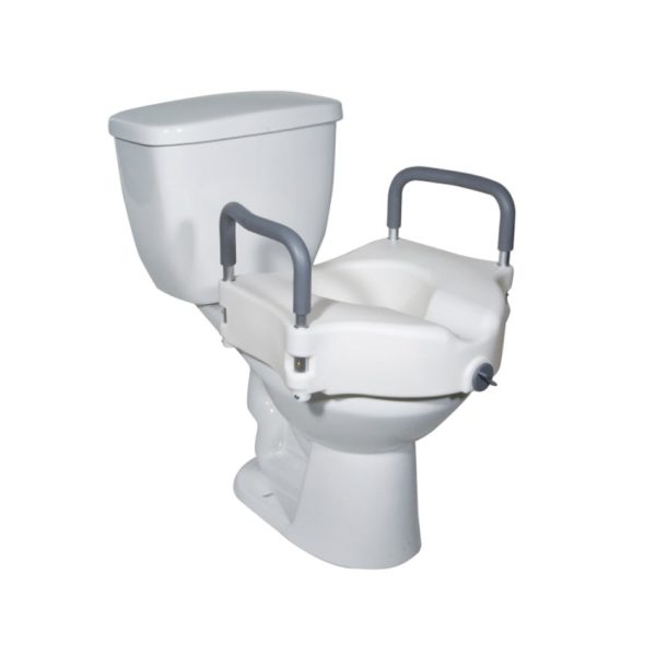 Raised Toilet Seat with Tool-free Removable Arms