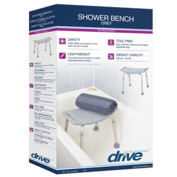 Deluxe Aluminum Shower Bench without Back - Image 4