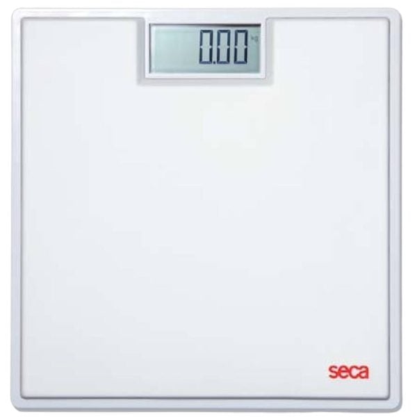 Digital floor scale with rubber mat - white mat