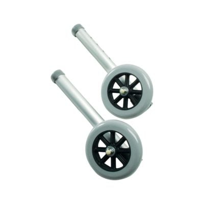 AutoStop Walker Wheels with Braking System - 5" - Pack of 2