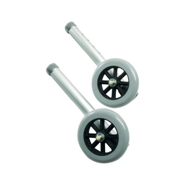 5" AutoStop Walker Wheels, Silver