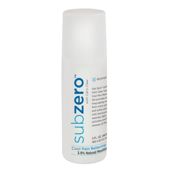 Sub Zero Cool Pain Relieving Gel, 3 oz. Roll On