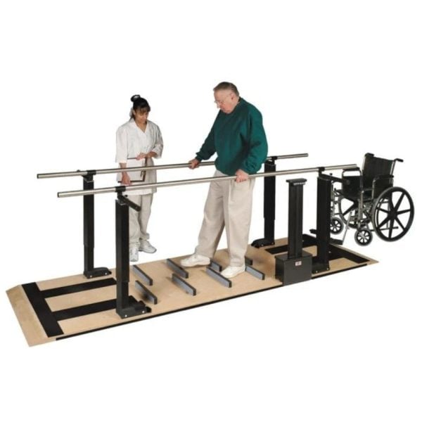 Electric Height Adjustable Parallel Bars With Mobility Platform, 10′