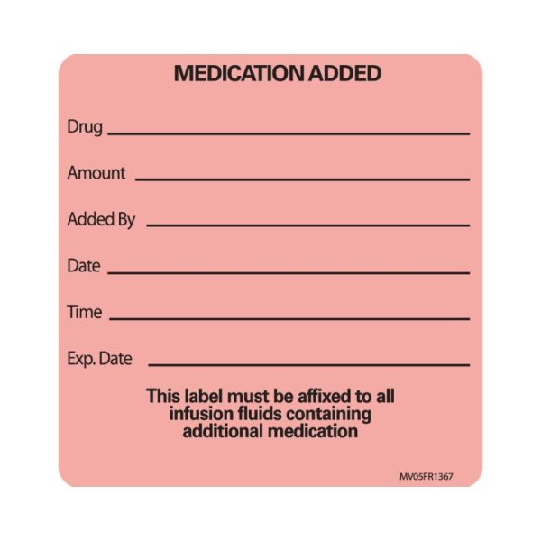 Label Paper Permanent Medication Added