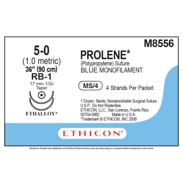 Polypropylene Sutures, Size 5-0