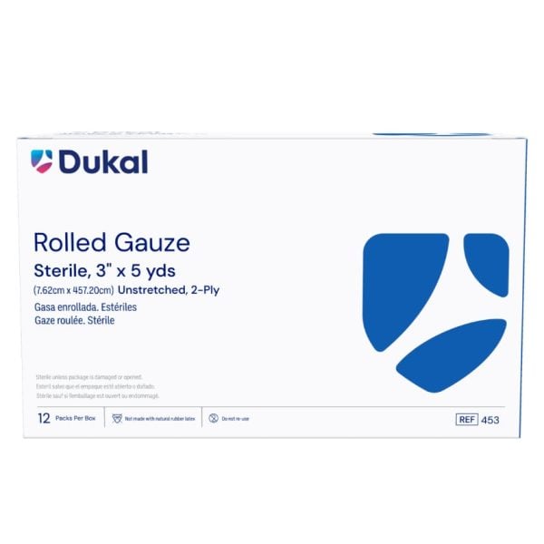 Sterile Rolled Gauze, 2-Ply, , 3" x 5 yd