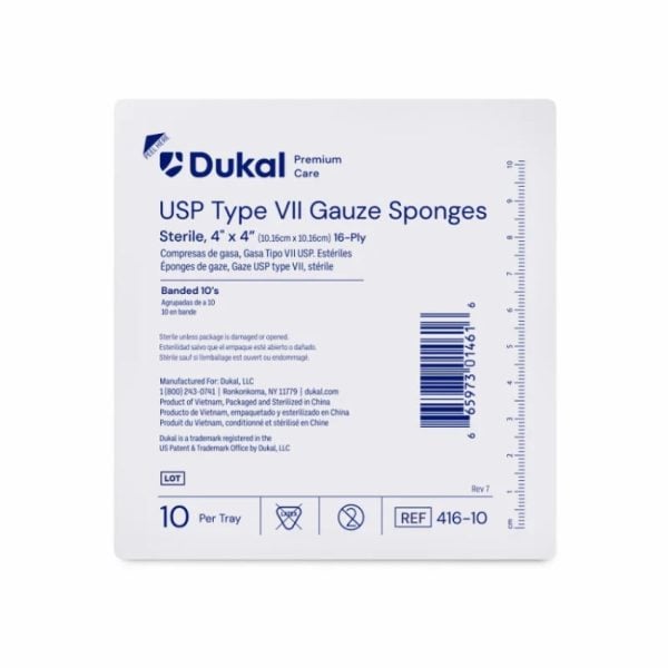 Premium Care Sterile Type VII Gauze Sponges, 4" x 4"