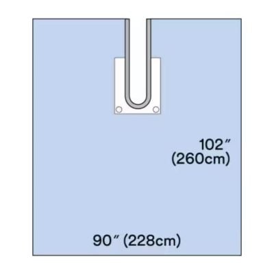 Shoulder Split Drape with Fluid Pouch - 90" x 102"